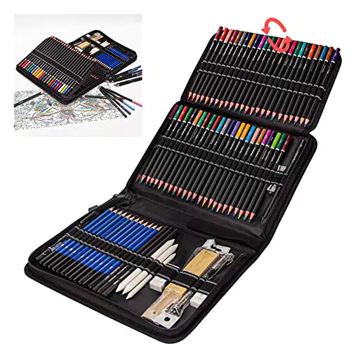 Banral Art Supplies 98 Buntstifte Set |Hochwertige Farbminen mit weichem Kern für erfahrene Künstler