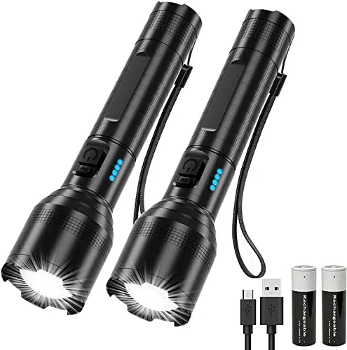 Banral Taschenlampe LED USB Aufladbar, Extrem Hell Hohes Lumen IPX4 Wasserdicht Taschenlampen