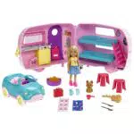 Barbie Chelsea Serie, Chelsea Auto und Camper Set mit 10+ Barbie Camping Accessoires