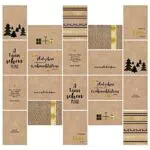 bigdaygraphix Weihnachtskarten Set GOLD - Postkarten 10 Motive & Sprüche - 20 Stück - A6 Kraftpapier - Coole Weihnachtspostkarten mit und ohne Sprüche