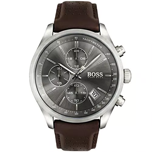 BOSS Chronograph Quarz Uhr für Herren mit Braunes Lederarmband - 1513476