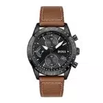 BOSS Chronograph Quarz Uhr für Herren mit Hell-Braunes Lederarmband - 1513851