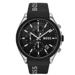 BOSS Chronograph Quarz Uhr für Herren mit Schwarzes Silikonarmband - 1513716