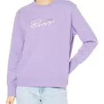 BOSS Damen C Elaboss Regular-Fit Sweatshirt aus Baumwoll-Terry mit Logo-Artwork Lila S