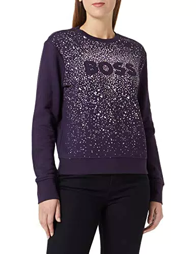BOSS Damen C_elaboss_10 Sweatshirt, Dark Purple506, L EU