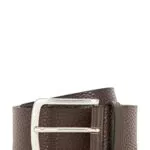 BOSS Herren Jor-Gr Sz40 Gürtel aus genarbtem italienischem Leder mit Logo-Schließe Dunkelbraun 110