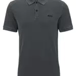 BOSS Herren Prime Slim-Fit Poloshirt aus Baumwoll-Piqué Dunkelgrau XL