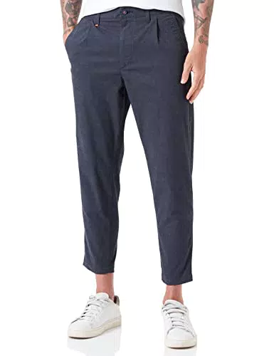 BOSS Herren Schino-Shyne Slim-Fit Hose aus meliertem Stretch-Gewebe Dunkelblau 34/32