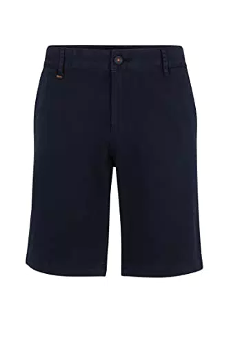 BOSS Herren Schino-Slim-Short ST Slim-Fit Shorts aus Stretch-Baumwolle mit mittlerer Bundhöhe Dunkelblau 34