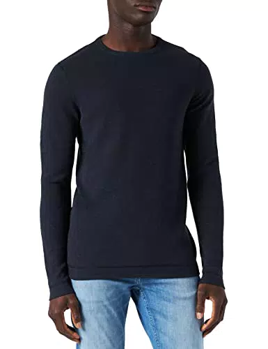 BOSS Herren Tempest Slim-Fit Longsleeve aus Baumwolle mit Waffelstruktur Dunkelblau M