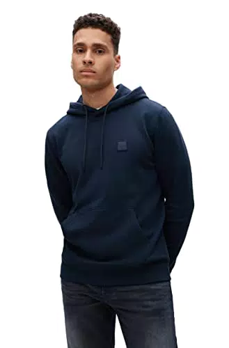 BOSS Herren Wetalk Hoodie aus Baumwoll-Terry mit Logo-Aufnäher Dunkelblau M