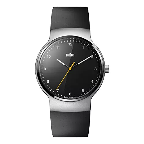 Braun Unisex-Armbanduhr BRAUN CLASSIC PRESTRIGE SLIM WATCH Analog Quarz Kautschuk BN0221BKSLBKG