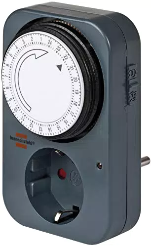 Brennenstuhl Zeitschaltuhr MZ 20, mechanische Timer-Steckdose grau
