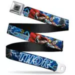 Buckle-Down Herren Sicherheitsgurt Kinder Avengers Thor Hammer Action Pose Galaxy Blues White 2