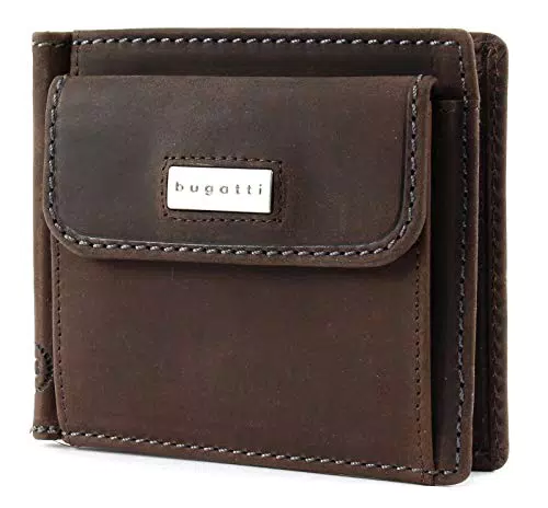 bugatti Hunter RFID Dollarclip 8CC Metal Logo Brown