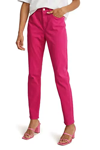 C&A Damen 5-Pocket Hosen Casual Skinny High Rise/High Waist Stretch|Baumwolle pink 44 S-L-R