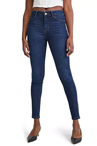 C&A Damen 5-Pocket Jeans Casual Skinny Mid Rise/Mid Waist Baumwolle|Denim|Stretch|Lycra Jeans-blau 38 S S-L-R