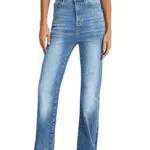 C&A Damen 5-Pocket Shapewear Jeans Casual Flare High Rise/High Waist Baumwolle|Denim|Stretch|Lycra Jeans-blau 36 Kurz S-L-R