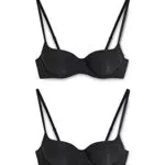 C&A Damen Full Coverage BH Full Coverage Bra Stretch|Synthetisch 2er Pack|Multipack schwarz 75 B