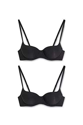 C&A Damen Full Coverage BH Full Coverage Bra Stretch|Synthetisch 2er Pack|Multipack schwarz 75 B