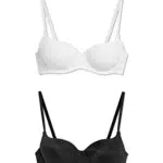 C&A Damen Full Coverage BH Full Coverage Bra Stretch|Synthetisch Multipack|2er Pack schwarz 80 B