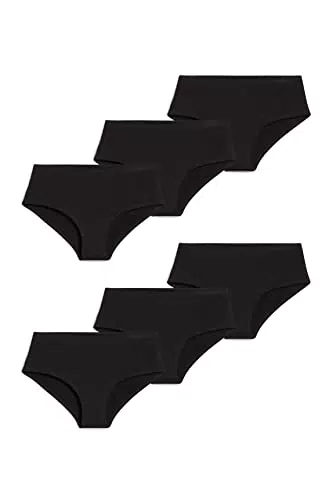 C&A Damen Hipster Unterwäsche Baumwolle 6er Pack|Multipack schwarz XL
