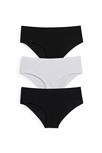 C&A Damen Hipster Unterwäsche Baumwolle|Stretch 3er Pack|Multipack weiß M