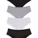 C&A Damen Hipster Unterwäsche Baumwolle|Stretch|Lycra 4er Pack|Multipack schwarz S