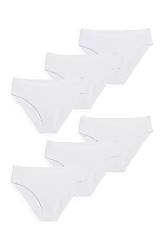C&A Damen Minislip Unterwäsche Stretch 6er Pack|Multipack weiß L