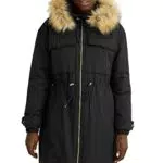 C&A Damen Parka Regular Fit Polyester|Baumwolle Nicht wasserfest schwarz 38