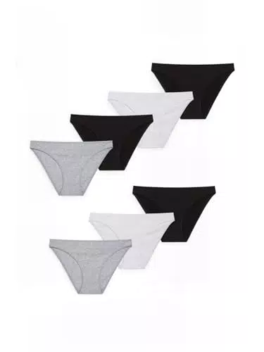 C&A Damen Slip Unterwäsche Stretch|Baumwolle 7er Pack|Multipack weiß XL
