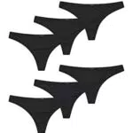 C&A Damen String Unterwäsche Stretch|Lycra|Synthetisch 6er Pack|Multipack schwarz L