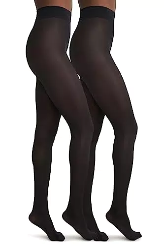 C&A Damen Strumpfhose Stretch|Lycra Strumpfhosen 70 DEN 2er Pack|Multipack schwarz S