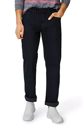C&A Herren 5-Pocket Jeans Casual Straight Baumwolle|Denim Jeans-dunkelblau W32 L30