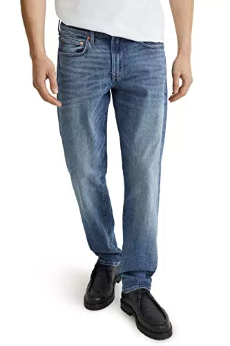 C&A Herren 5-Pocket Jeans Casual Straight Stretch|Baumwolle|Denim Jeans-blau W30 L32