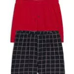 C&A Herren Boxershorts Unterwäsche 2er Pack|Multipack Baumwolle Kariert rot S