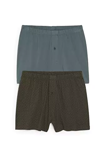 C&A Herren Boxershorts Unterwäsche Multipack|2er Pack Baumwolle Bedruckt grün S