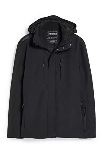 C&A Herren Parka Softshell|Synthetisch|Stretch schwarz S