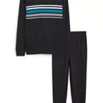 C&A Herren Pyjama Set Regular Fit Unifarben Baumwolle schwarz S