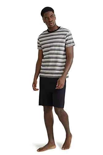 C&A Herren Shorty Set Regular Fit Unifarben|Streifen Baumwolle bunt M