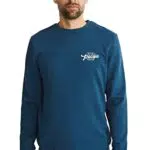 C&A Herren Sweatshirt Rundhalsausschnitt Motivprint blau S