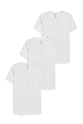 C&A Herren Unterziehshirt Unterwäsche 3er Pack|Multipack Baumwolle Unifarben weiß S