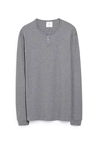 C&A Herren Unterziehshirt Unterwäsche Baumwolle Melange/Meliert grau-Melange M