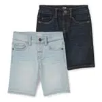 C&A Kinder Jungen Shorts Baumwolle|Denim|Stretch|Polyester 2er Pack|Multipack Jeans-dunkelblau 110