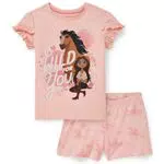 C&A Kinder Mädchen Pyjama Set Relaxed Fit Bedruckt|Motivprint Spirit - wild und frei rosa 98