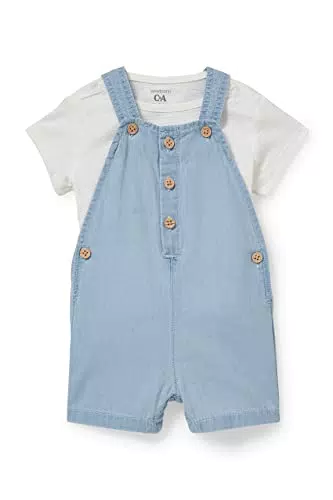 C&A Set Baby Jungen Baumwolle Regular Fit Unifarben cremeweiß 74