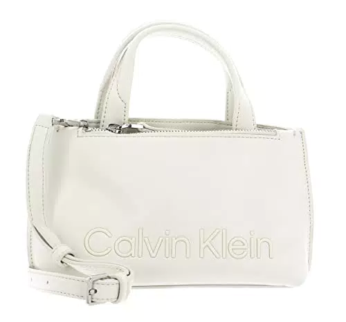 Calvin Klein Damen Ck Set Mini Tragetasche, Dunkles Ecru