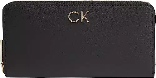 Calvin Klein Damen Portemonnaie Re-Lock Groß, Schwarz