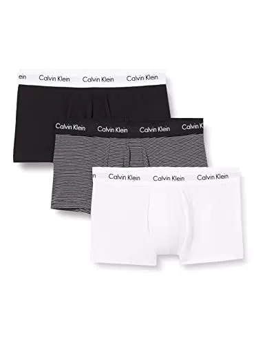 Calvin Klein Herren 3er Pack Boxershorts Low Rise Trunks Baumwolle mit Stretch