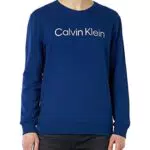Calvin Klein Herren Sweatshirt ohne Kapuze, Blau, XL